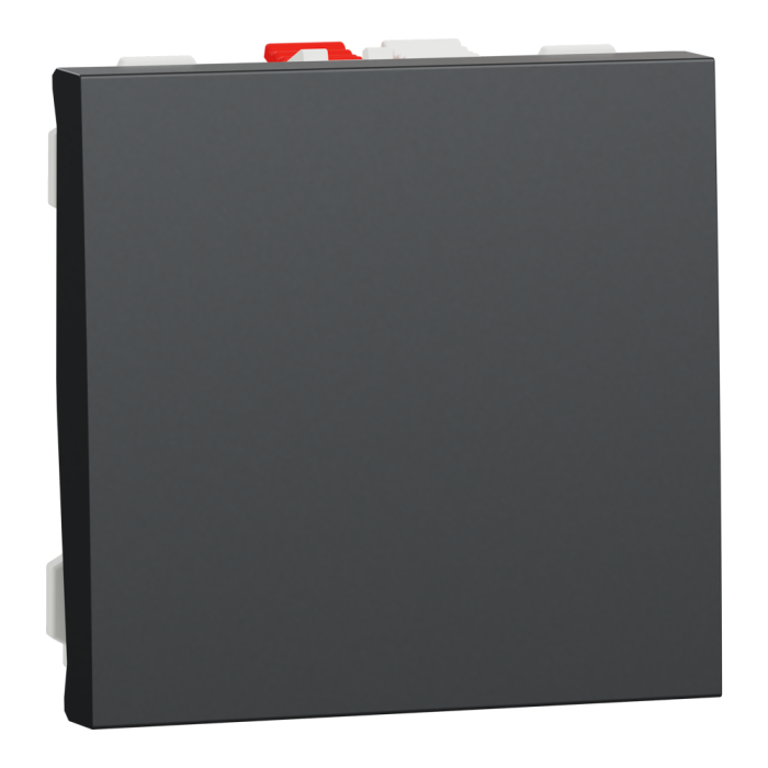 Вимикач, 1-клавішний, 10 А, 2 модулі, чорний, Unica New, Schneider Electric [NU320354]