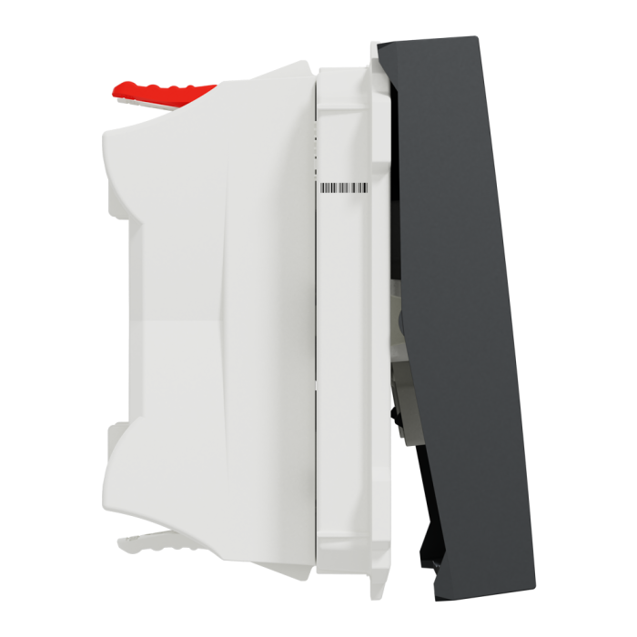 Вимикач, 1-клавішний, 10 А, 2 модулі, чорний, Unica New, Schneider Electric [NU320354]