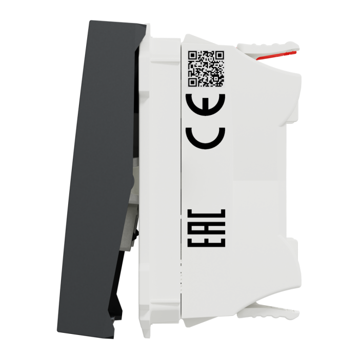 Вимикач, 1-клавішний, 10 А, 2 модулі, чорний, Unica New, Schneider Electric [NU320354]