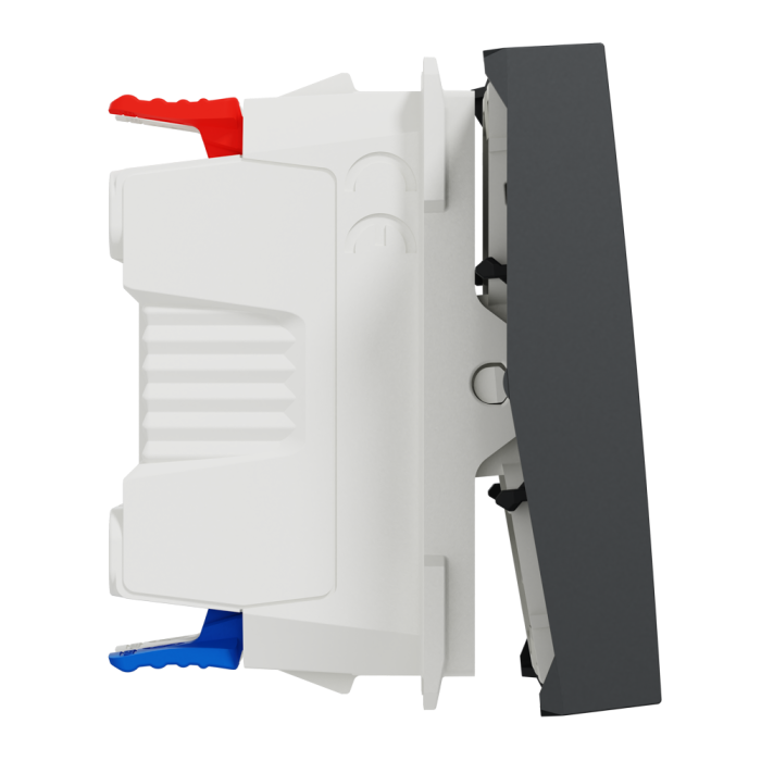 Вимикач, 1-клавішний, 10 А, 2 модулі, чорний, Unica New, Schneider Electric [NU320354S]