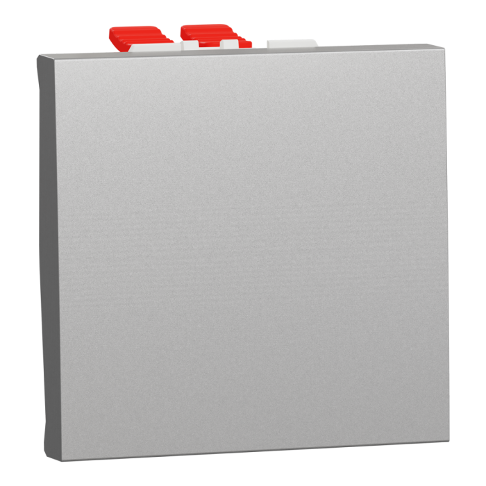 Вимикач, 1-клавішний, 10 А, 2 модулі, алюмінієвий, Unica New, Schneider Electric [NU320530]
