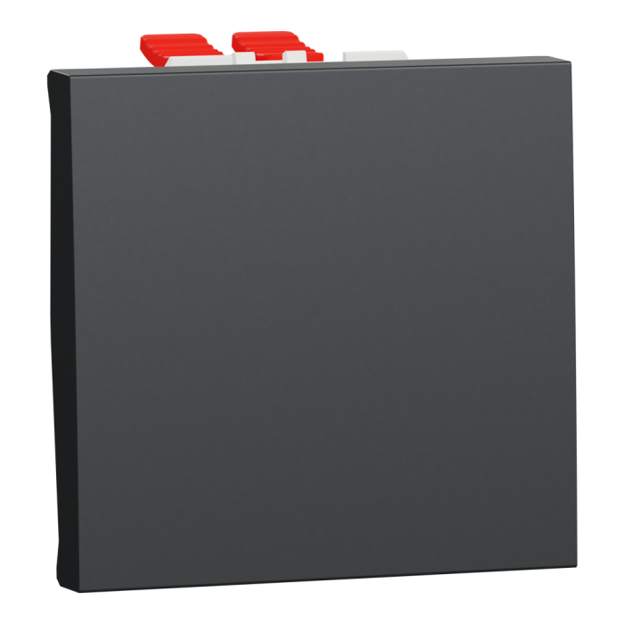 Вимикач, 1-клавішний, 10 А, 2 модулі, чорний, Unica New, Schneider Electric [NU320554]