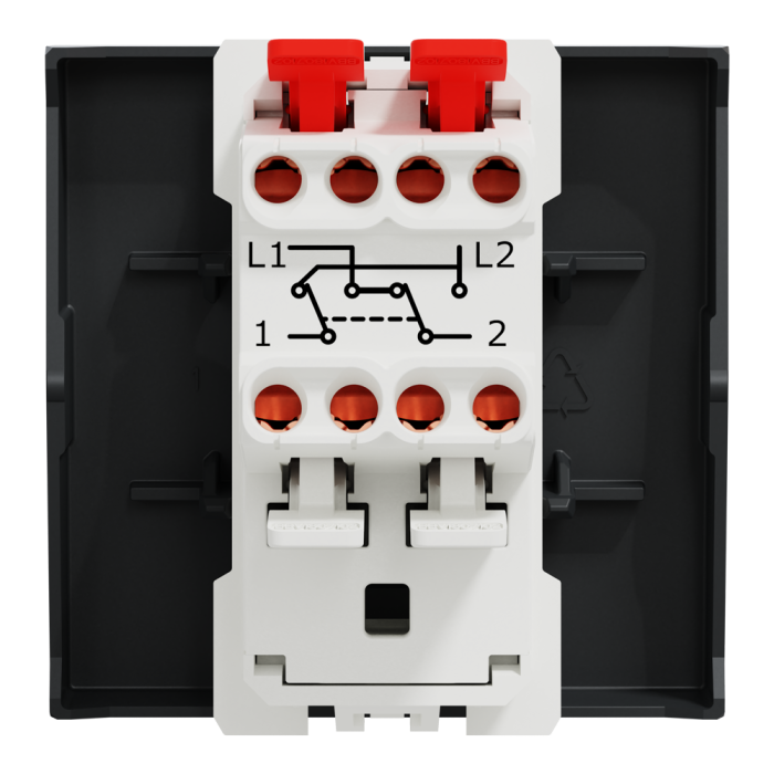 Вимикач, 1-клавішний, 10 А, 2 модулі, чорний, Unica New, Schneider Electric [NU320554]
