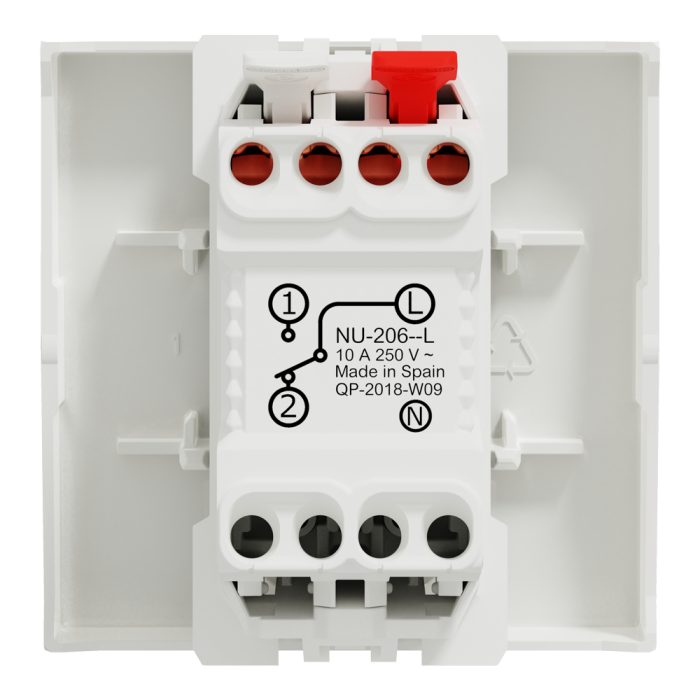 Кнопка, 1-клавішна, 10 А, 2 модулі, біла, Unica New, Schneider Electric [NU320618L]