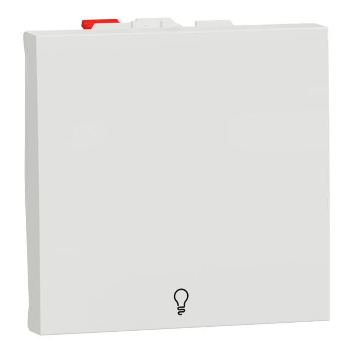 Кнопка, 1-клавішна, 10 А, 2 модулі, біла, Unica New, Schneider Electric [NU320618L]