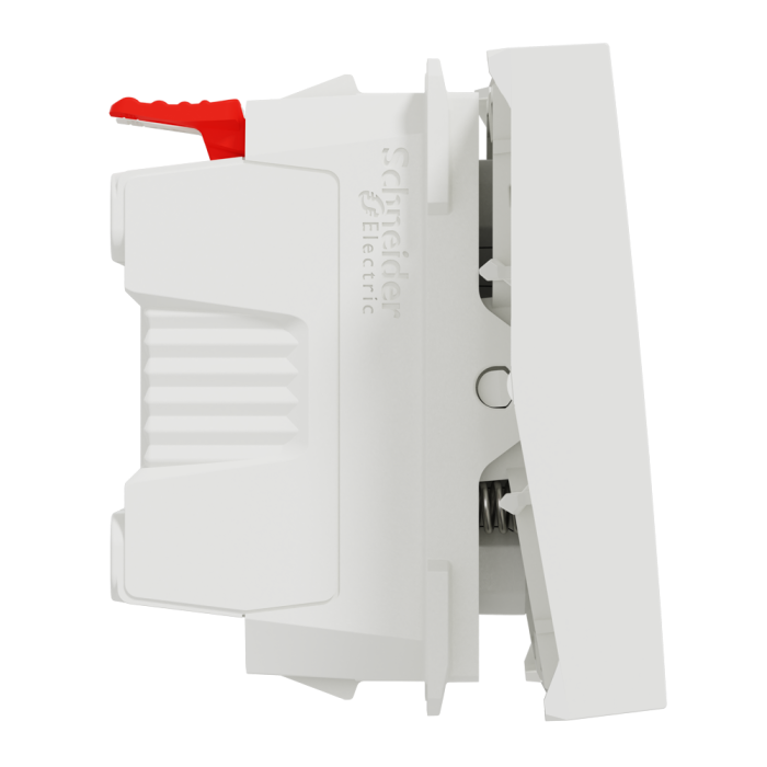 Кнопка, 1-клавішна, 10 А, 2 модулі, біла, Unica New, Schneider Electric [NU320618L]