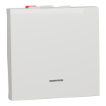Кнопка 1-клавішна, біла, 10 А, 2 модулі, Unica New - Schneider Electric [NU320618N]
