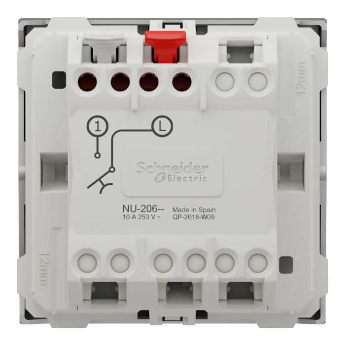Кнопка, 1-клавішна, 10 А, 2 модулі, алюмінієва, Unica New, Schneider Electric [NU320630]