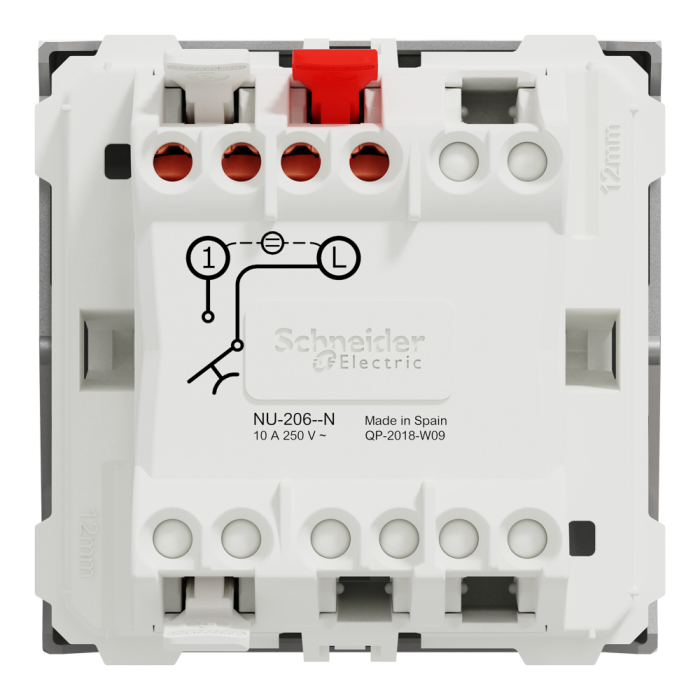 Кнопка, 1-клавішна, 10 А, 2 модулі, алюмінієва, Unica New, Schneider Electric [NU320630N]