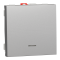 Кнопка, 1-клавішна, 10 А, 2 модулі, алюмінієва, Unica New, Schneider Electric [NU320630N]