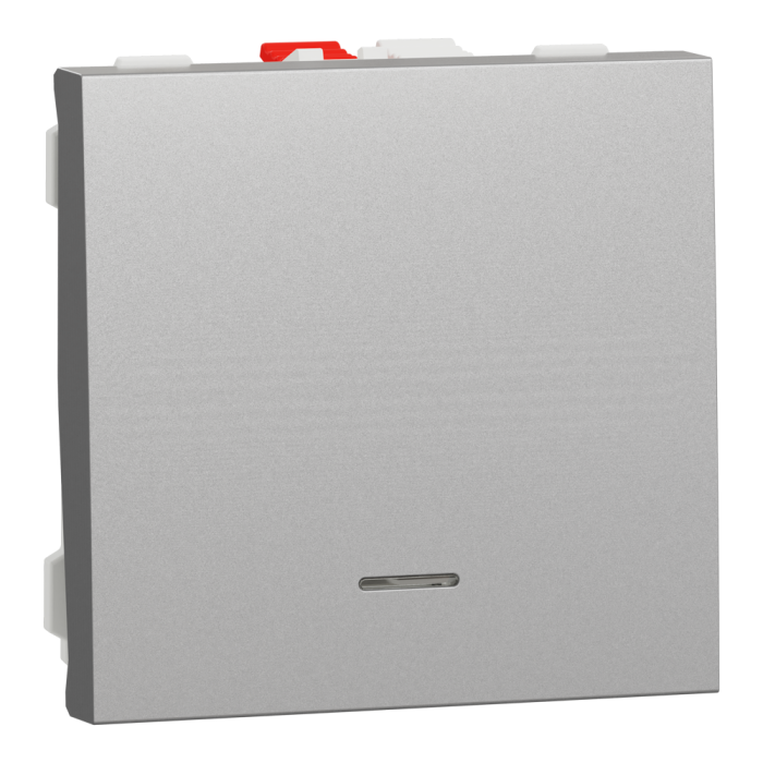 Кнопка, 1-клавішна, 10 А, 2 модулі, алюмінієва, Unica New, Schneider Electric [NU320630N]