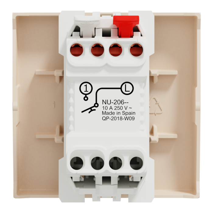 Кнопковий перемикач, 1-клавішний, 10 А, 2 модулі, Unica New, Schneider Electric [NU320644]