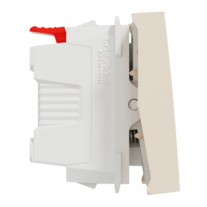 Кнопковий перемикач, 1-клавішний, 10 А, 2 модулі, Unica New, Schneider Electric [NU320644]