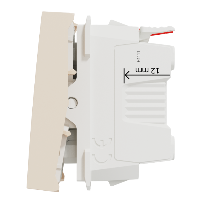 Кнопковий перемикач, 1-клавішний, 10 А, 2 модулі, Unica New, Schneider Electric [NU320644]