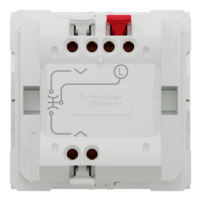 Управління затвором, 2-клавішний, 6 А, 2 модулі, білий, Unica New, Schneider Electric [NU320718]