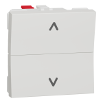 Управління затвором, білий, 2-клавішний, 6 А, 2 модулі, Unica New - Schneider Electric [NU320718]