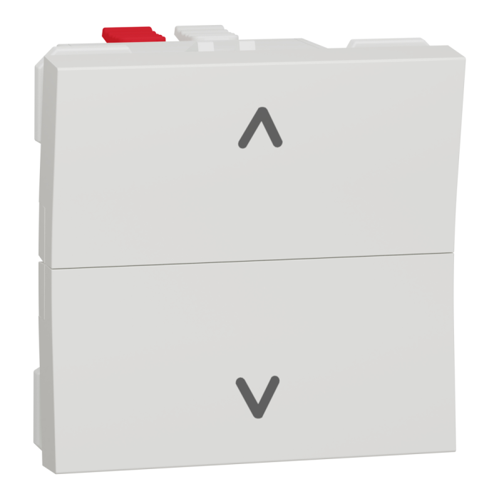 Управління затвором, 2-клавішний, 6 А, 2 модулі, білий, Unica New, Schneider Electric [NU320718]