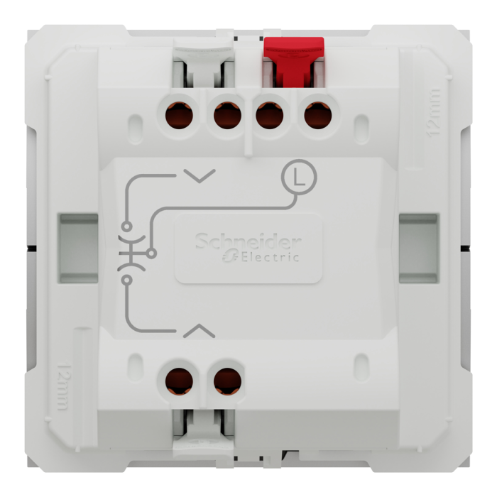 Кнопковий вимикач для жалюзі, 2-клавішний, 6 А, 2 модулі, алюмінієвий, Unica New, Schneider Electric [NU320730]