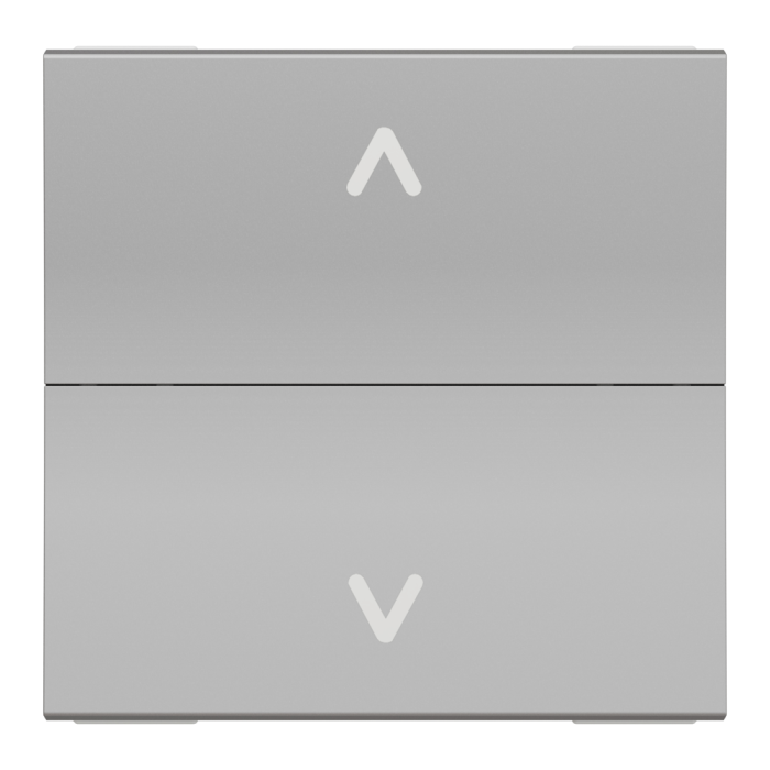 Кнопковий вимикач для жалюзі, 2-клавішний, 6 А, 2 модулі, алюмінієвий, Unica New, Schneider Electric [NU320730]