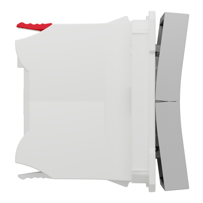 Кнопковий вимикач для жалюзі, 2-клавішний, 6 А, 2 модулі, алюмінієвий, Unica New, Schneider Electric [NU320730]