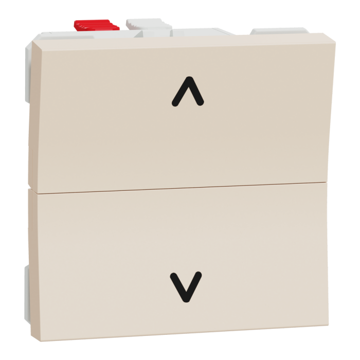 Кнопковий вимикач для жалюзі, 2-клавішний, 6 А, 2 модулі, Unica New, Schneider Electric [NU320744]