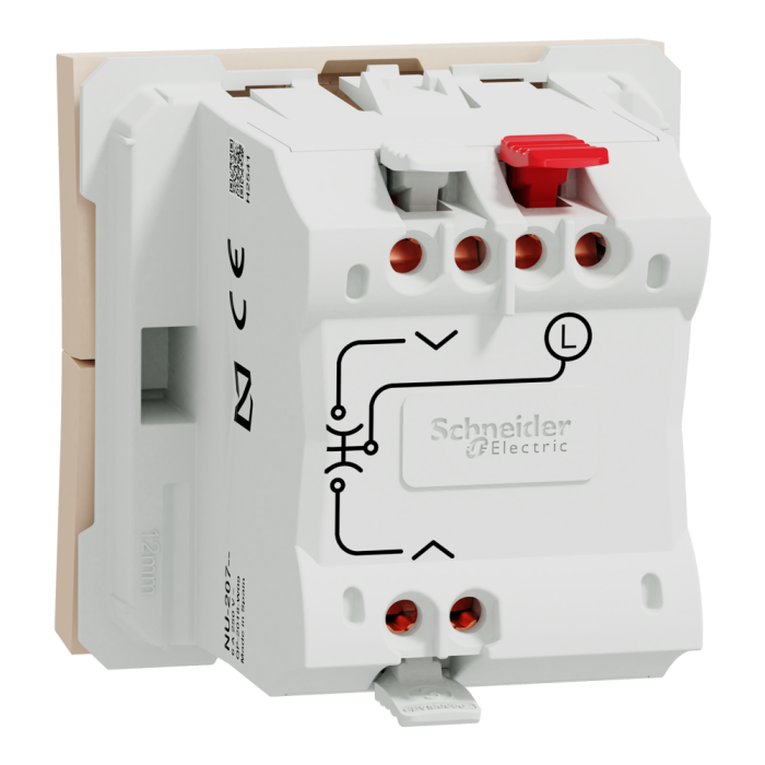 Кнопковий вимикач для жалюзі, 2-клавішний, 6 А, 2 модулі, Unica New, Schneider Electric [NU320744]