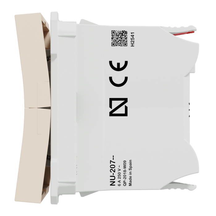 Кнопковий вимикач для жалюзі, 2-клавішний, 6 А, 2 модулі, Unica New, Schneider Electric [NU320744]