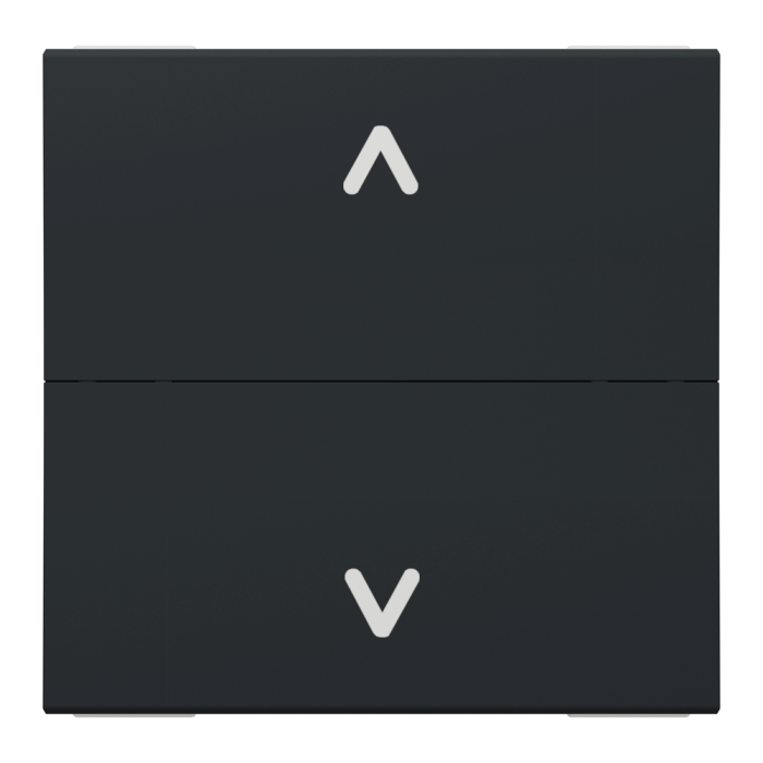 Управління затвором, 2-клавішний, 6 А, 2 модулі, чорний, Unica New, Schneider Electric [NU320754]