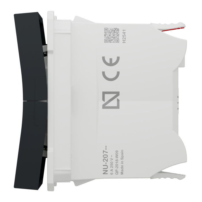 Управління затвором, 2-клавішний, 6 А, 2 модулі, чорний, Unica New, Schneider Electric [NU320754]