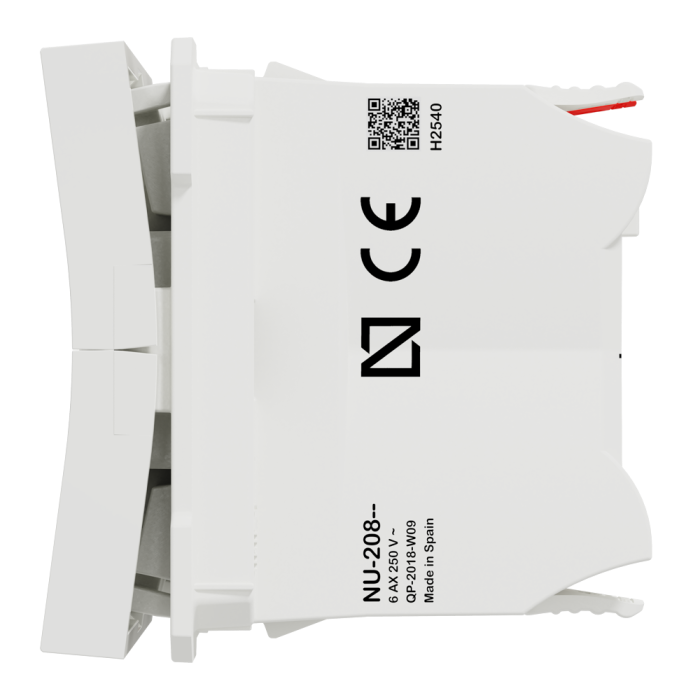 Управління затвором, 3-клавішний, 6 А, 2 модулі, білий, Unica New, Schneider Electric [NU320818]