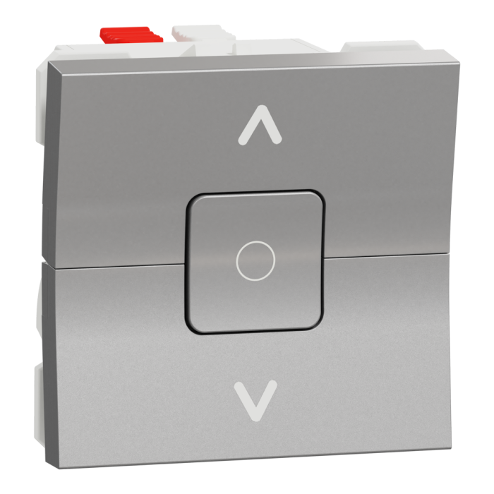 Управління затвором, 3-клавішний, 6 А, 2 модулі, алюмінієвий, Unica New, Schneider Electric [NU320830]