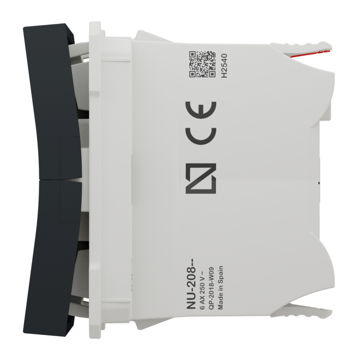 Управління затвором, 3-клавішний, 6 А, 2 модулі, чорний, Unica New, Schneider Electric [NU320854]