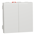 Вимикач, білий, 2-клавішний, 10 А, 2 модулі, Unica New - Schneider Electric [NU321118]