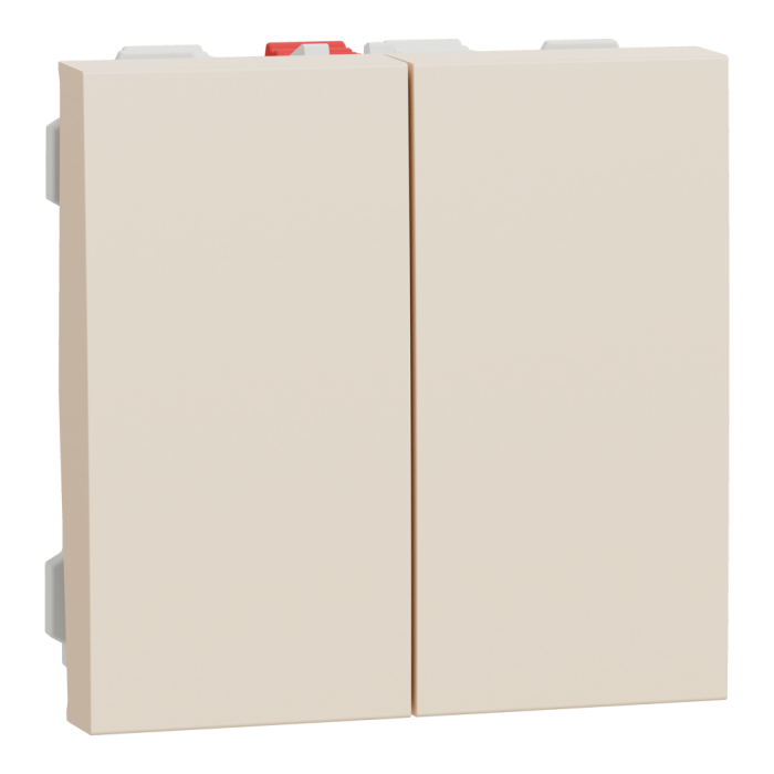 Вимикач, 2-клавішний, 10 А, 2 модулі, Unica New, Schneider Electric [NU321144]