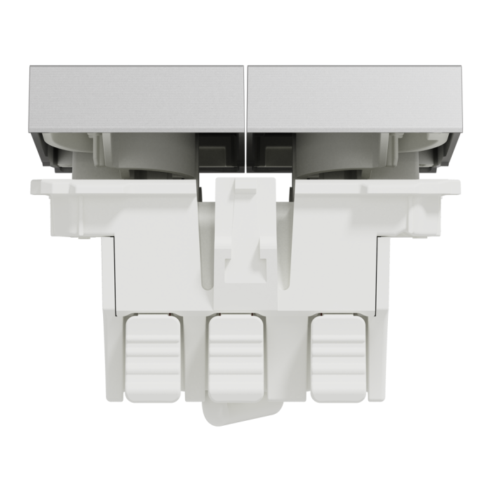 Вимикач, 2-клавішний, 10 А, 2 модулі, алюмінієвий, Unica New, Schneider Electric [NU321330]