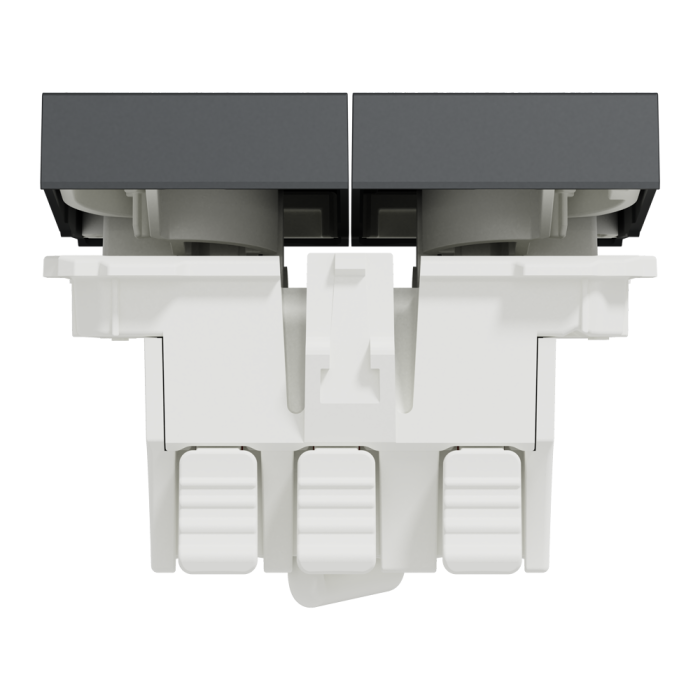 Вимикач, 2-клавішний, 10 А, 2 модулі, чорний, Unica New, Schneider Electric [NU321354]