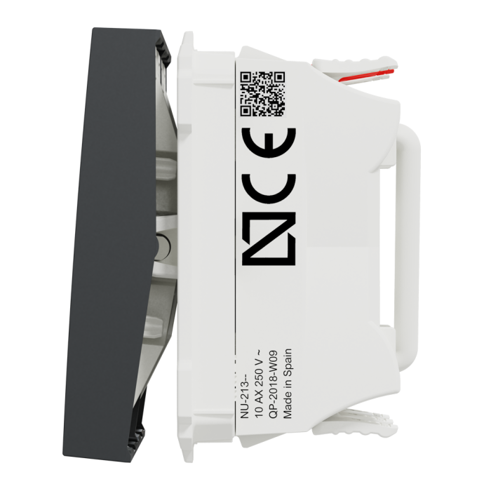 Вимикач, 2-клавішний, 10 А, 2 модулі, чорний, Unica New, Schneider Electric [NU321354]