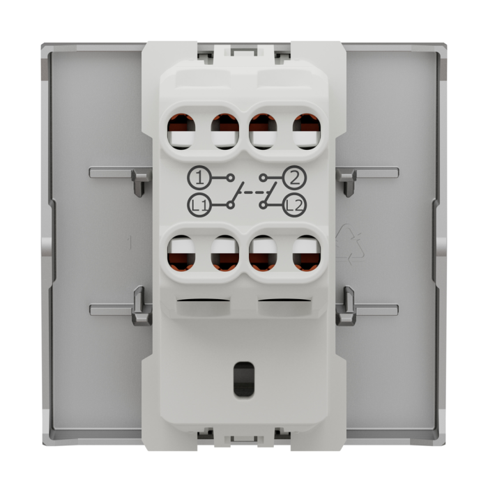 Вимикач, 1-клавішний, 16 А, 2 модулі, алюмінієвий, Unica New, Schneider Electric [NU326230]