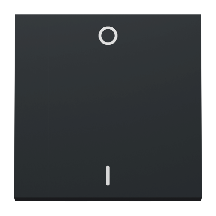 Вимикач, 1-клавішний, 16 А, 2 модулі, чорний, Unica New, Schneider Electric [NU326254]