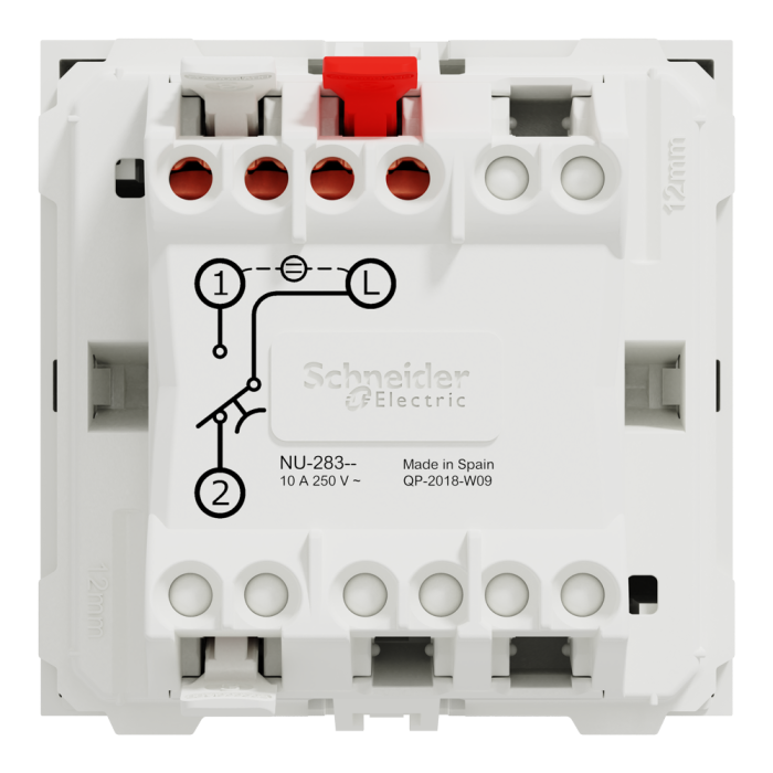 Картковий вимикач, 1-клавішний, 10 А, 2 модулі, білий, Unica New, Schneider Electric [NU328318]