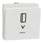 Картковий вимикач, білий, 1-клавішний, 10 А, 2 модулі, Unica New - Schneider Electric [NU328318]