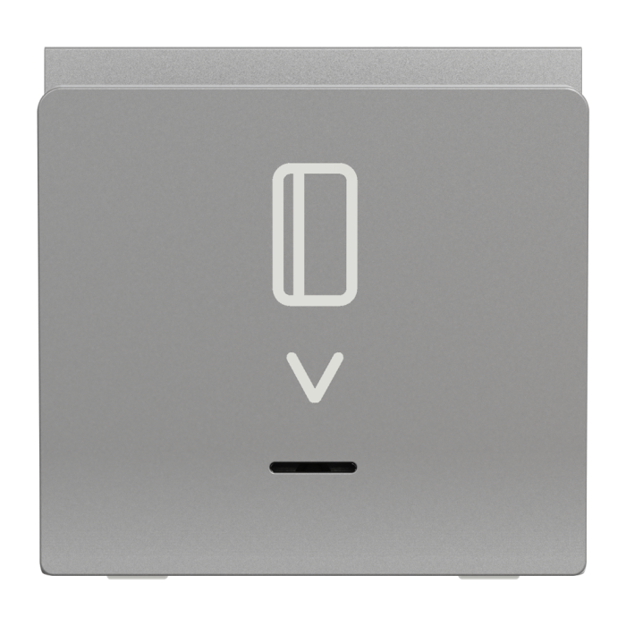 Картковий вимикач, 1-клавішний, 10 А, 2 модулі, алюмінієвий, Unica New, Schneider Electric [NU328330]