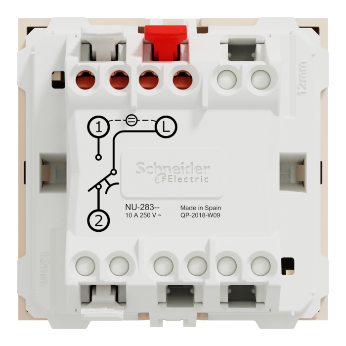 Картковий вимикач, 1-клавішний, 10 А, 2 модулі, Unica New, Schneider Electric [NU328344]