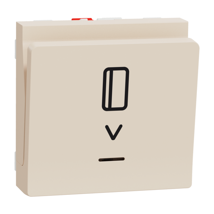 Картковий вимикач, 1-клавішний, 10 А, 2 модулі, Unica New, Schneider Electric [NU328344]