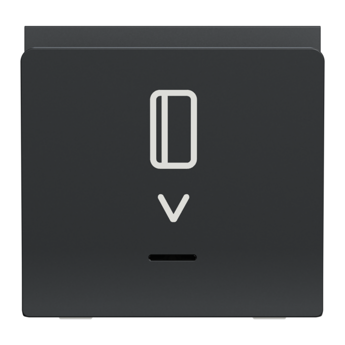 Картковий вимикач, 1-клавішний, 10 А, 2 модулі, чорний, Unica New, Schneider Electric [NU328354]