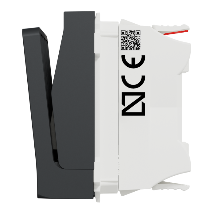 Картковий вимикач, 1-клавішний, 10 А, 2 модулі, чорний, Unica New, Schneider Electric [NU328354]