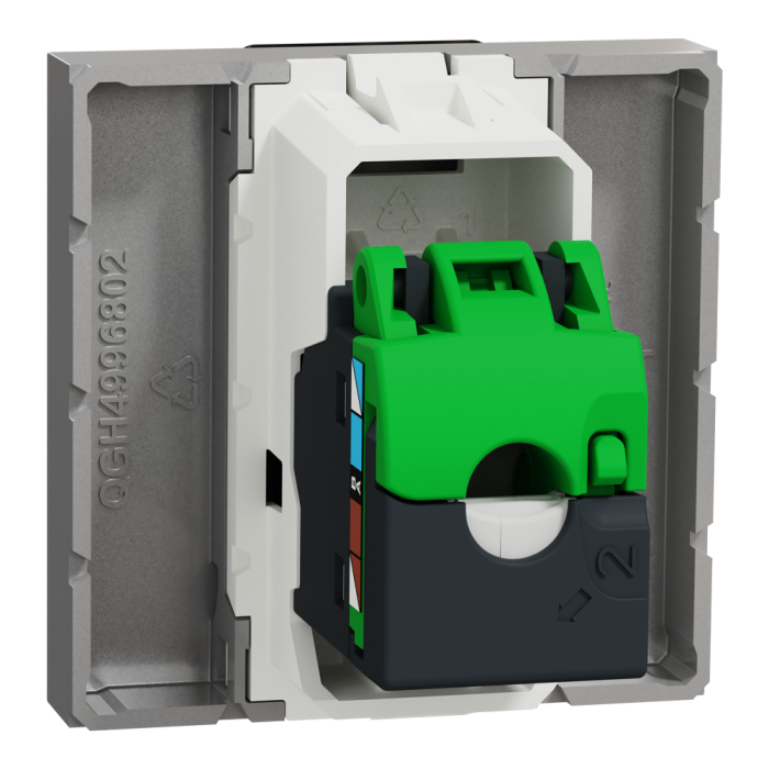 Мультимедійна розетка, 2 модулі, алюмінієва, Unica New, Schneider Electric [NU341130]