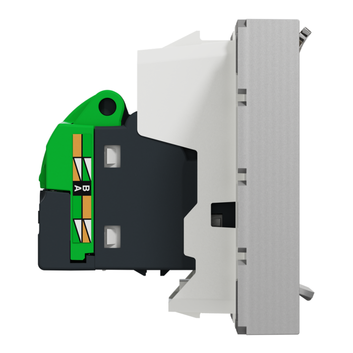 Мультимедійна розетка, 2 модулі, алюмінієва, Unica New, Schneider Electric [NU341130]