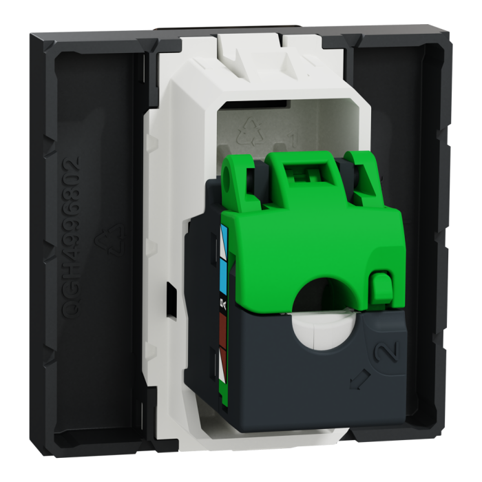 Мультимедійна розетка, 2 модулі, чорна, Unica New, Schneider Electric [NU341154]