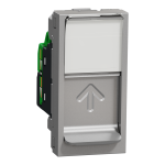 Мультимедійна розетка, алюмінієва, 1 модуль, (S-One), Unica New - Schneider Electric [NU341430]